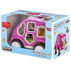 Машинка с кубиками Pilsan Smart Shape Sorter Car, розовая