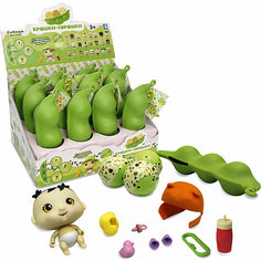Пупсик 1TOY "КРОШКИ-ГОРОШКИ" с одеждой, аксессуарами внутри горошка, 3 горошины в стручке.