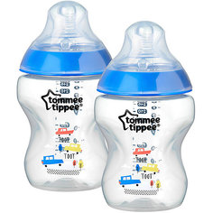 Бутылочки для кормления Tommee Tippee "Closer to Nature" с антиколиковым клапаном, 260 мл, 2 шт., синяя