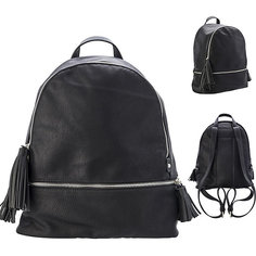 Рюкзак-мини ACTION, молодежный, разм. 33х23.5х12 см, черный, цвет фурнитуры-серебристый, иск. Кожа Action!