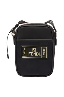 Черная сумка-мессенджер с логотипом Fendi