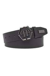 Черный ремень с эмблемой Philipp Plein