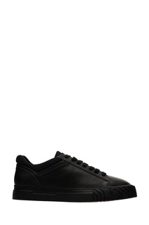 Черные кожаные кеды Emporio Armani