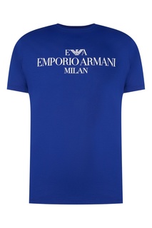 Синяя футболка с принтом Emporio Armani