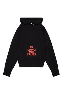 Черное худи с принтом Helmut Lang
