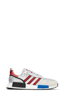 Серебристые кроссовки с цветной отделкой Adidas