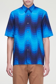 Голубая рубашка с принтом Dries Van Noten