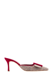 Серые мюли Maysale Manolo Blahnik