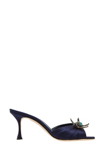 Фиолетовые мюли Igura с отделкой Manolo Blahnik