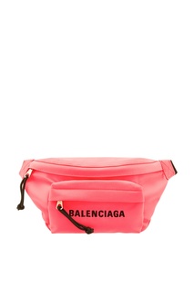 Неоново-розовая поясная сумка Wheel Balenciaga