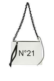 Белая сумка с черным логотипом No.21