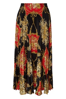 Плиссированная юбка с орнаментальным принтом Gucci
