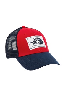 Черно-красная бейсболка с синим козырьком The North Face
