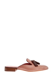 Кожаные мюли с кисточками Santoni