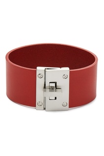 Красный кожаный браслет с серебристым замком Tannum