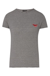 Футболка с отделкой в полоску Emporio Armani