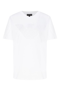 Белая хлопковая футболка Emporio Armani