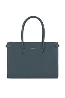 Кожаная сумка Pin серого цвета Furla