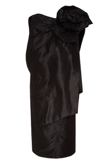 Платье из черной шелковой тафты Miu Miu