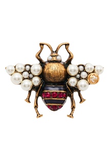 Кольцо-пчела с кристаллами и жемчугом Gucci