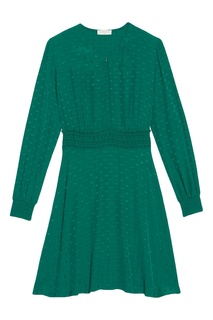 Зеленое платье в горошек Sandro