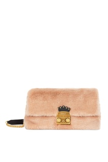 Розовая сумка Metropolis Nuvola с мехом Furla
