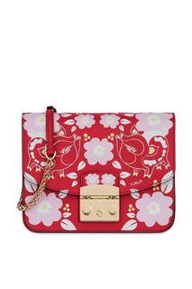 Красная сумка Metropolis с цветочным узором Furla