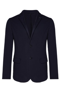 Хлопковый темно-синий пиджак Emporio Armani