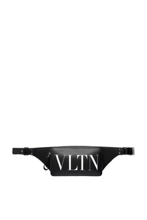 Черная сумка на пояс с логотипом Valentino