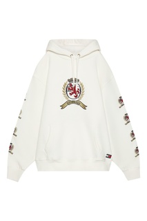 Белое худи с вышивкой Tommy Hilfiger