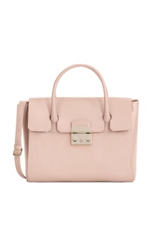 Розовая кожаная сумка Metropolis Furla