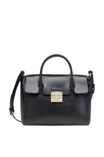 Черная кожаная сумка Metropolis Furla