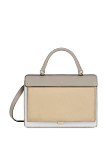 Белая сумка Like с золотистым клапаном Furla