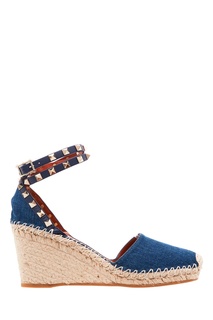 Джинсовые эспадрильи на танкетке Valentino Garavani Rockstud