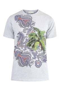 Меланжевая серая футболка Etro