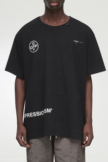 Черная футболка с логотипами Off White