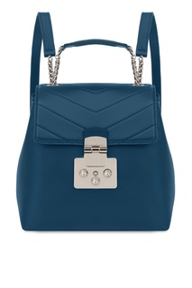 Бирюзовый кожаный рюкзак Fortuna Furla