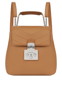Бежевый кожаный рюкзак Fortuna Furla