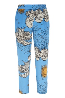 Голубые брюки с принтом Alena Akhmadullina