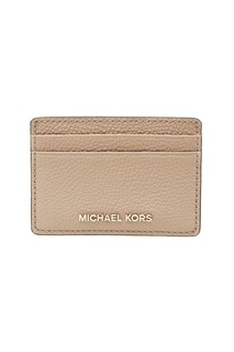 Бежевая кожаная визитница Michael Michael Kors