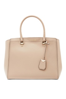 Бежевая кожаная сумка Benning Michael Michael Kors