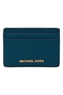 Синяя кожаная визитница Michael Michael Kors