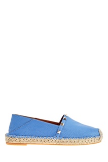 Голубые кожаные эспадрильи Rockstud Valentino