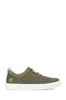 Оливковые кеды из текстиля Timberland
