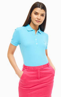 Футболка поло из хлопка голубого цвета United Colors of Benetton