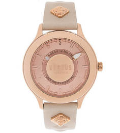 Кварцевые часы с бежевым кожаным ремешком Versus