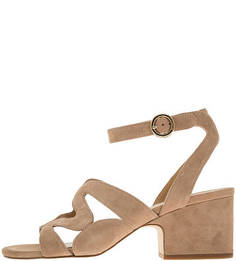 Замшевые бежевые босоножки на каблуке Michael Michael Kors