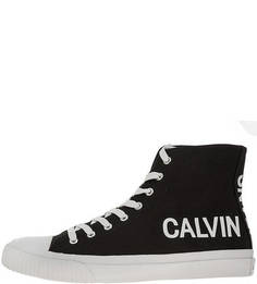 Хлопковые кеды на шнуровке Calvin Klein Jeans