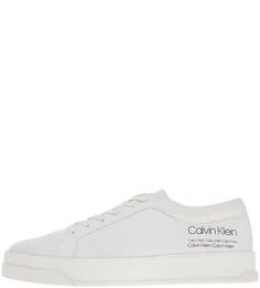 Белые кожаные кеды с вкладной стелькой Calvin Klein Jeans