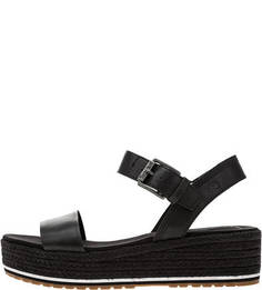 Черные кожаные босоножки на платформе Santorini Sun Timberland